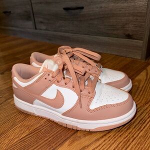 Nike Dunk Low Dusty Pink and White Sneakers